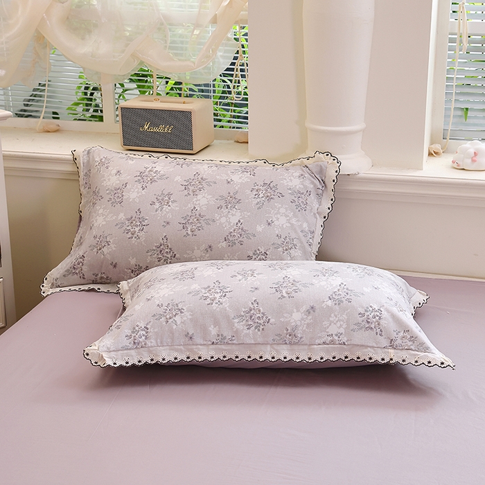 91家纺网 家纺一手货源 找家纺 北部居 2026新款水洗仿棉韩版花边款田园复古风小清新四件套-第一款 悠然