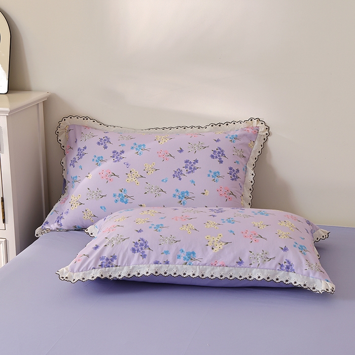 91家纺网 家纺一手货源 找家纺 北部居 2026新款水洗仿棉韩版花边款田园复古风小清新四件套 安琪拉