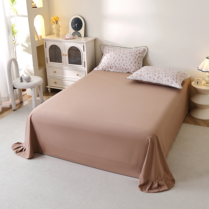 91家纺网 家纺一手货源 找家纺 北部居 2026新款水洗仿棉韩版花边款田园复古风小清新四件套 佳丽斯