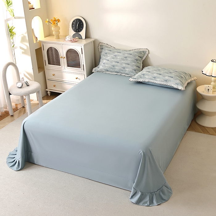 91家纺网 家纺一手货源 找家纺 北部居 2026新款水洗仿棉韩版花边款田园复古风小清新四件套 松野