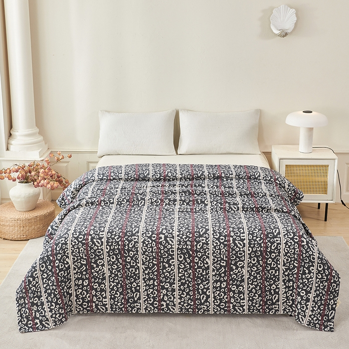 91家纺网 家纺一手货源 找家纺 悦然毛巾被 2026新款全棉纯棉三层水洗色织纱布毛巾被盖毯夏凉被空调被 摩登