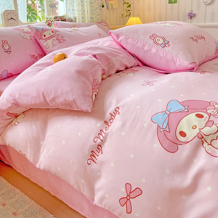 91家纺网 家纺一手货源 找家纺 朵希曼 2026新款正版授权全棉纯棉三丽鸥系列 蝴蝶结美乐蒂