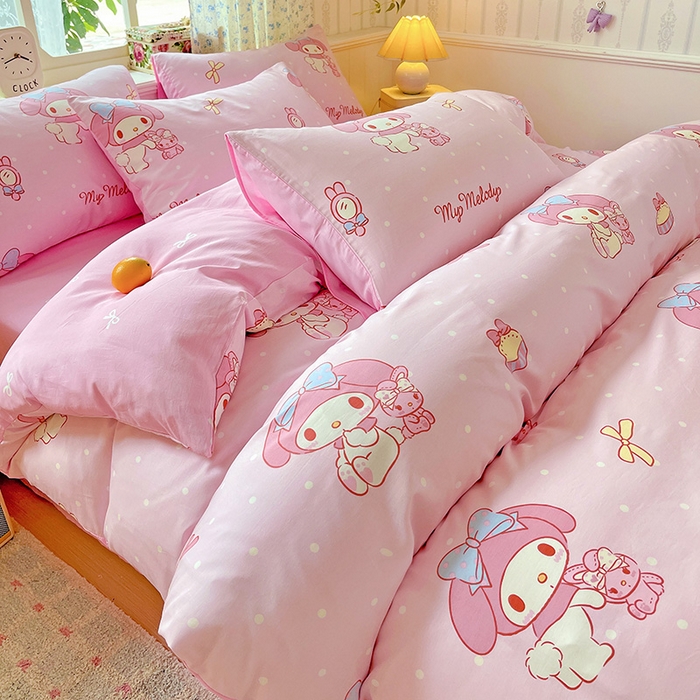 91家纺网 家纺一手货源 找家纺 朵希曼 2026新款正版授权全棉纯棉三丽鸥系列 蝴蝶结美乐蒂