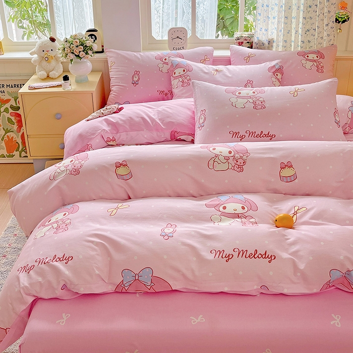 91家纺网 家纺一手货源 找家纺 朵希曼 2026新款正版授权全棉纯棉三丽鸥系列 蝴蝶结美乐蒂