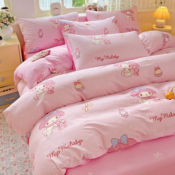 91家纺网 家纺一手货源 找家纺 朵希曼 2026新款正版授权全棉纯棉三丽鸥系列 蝴蝶结美乐蒂