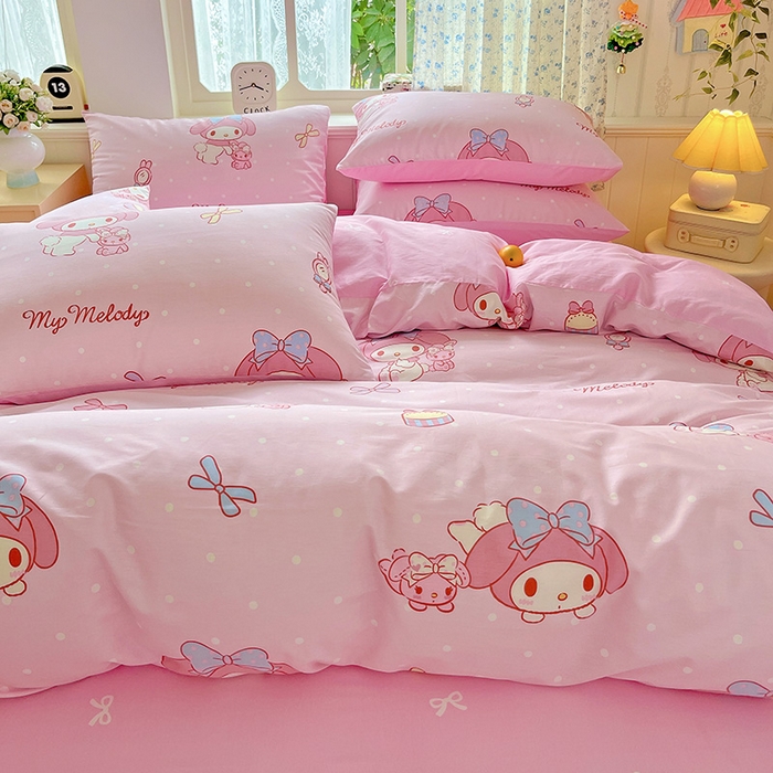 91家纺网 家纺一手货源 找家纺 朵希曼 2026新款正版授权全棉纯棉三丽鸥系列 蝴蝶结美乐蒂