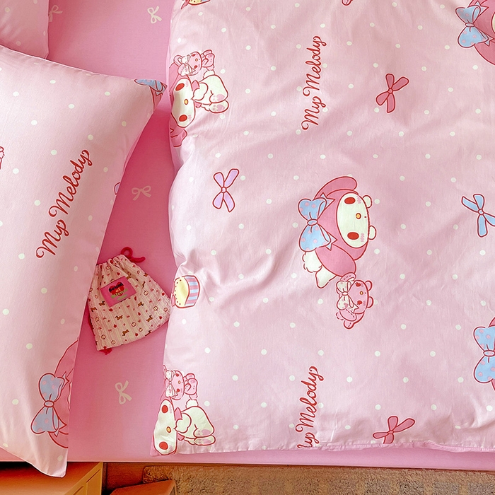 91家纺网 家纺一手货源 找家纺 朵希曼 2026新款正版授权全棉纯棉三丽鸥系列 蝴蝶结美乐蒂