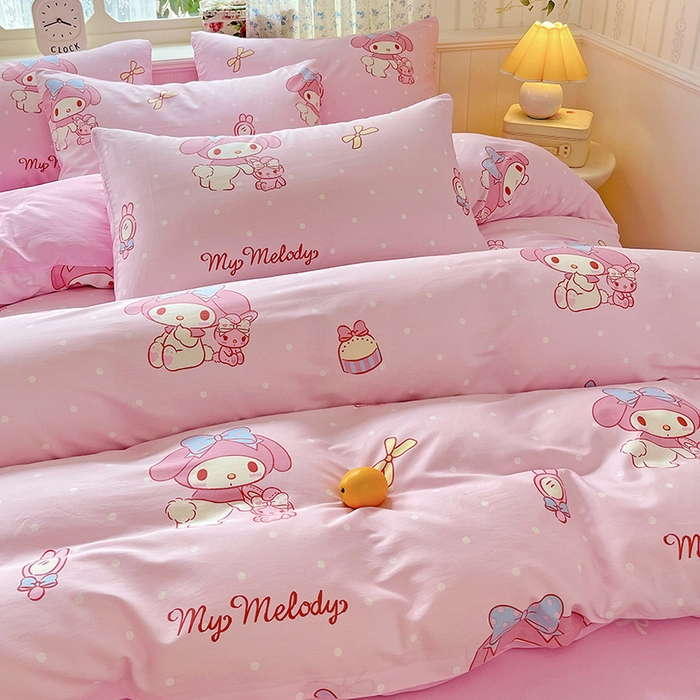 91家纺网 家纺一手货源 找家纺 朵希曼 2026新款正版授权全棉纯棉三丽鸥系列 蝴蝶结美乐蒂