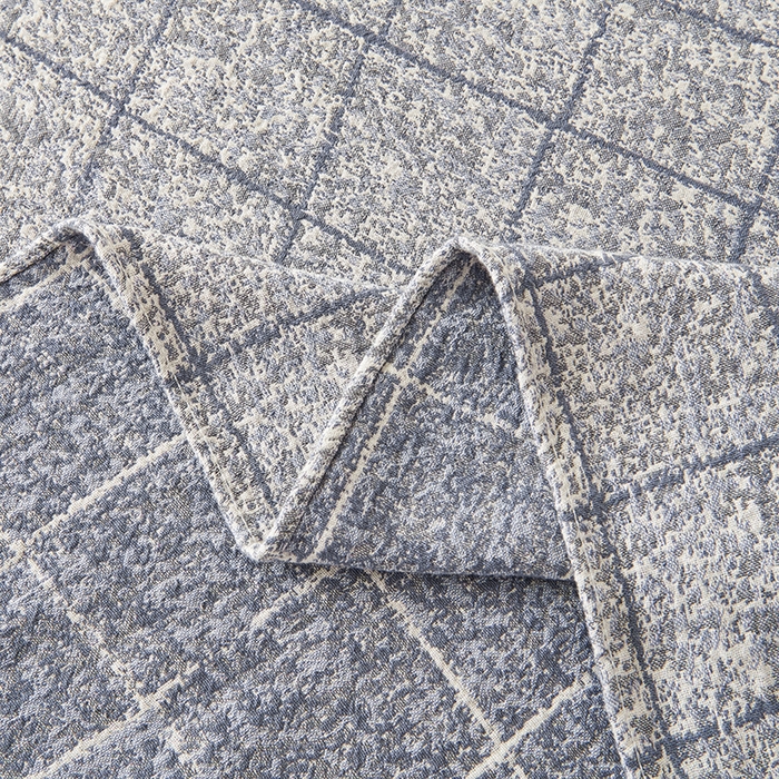 91家纺网 家纺一手货源 找家纺 悦然毛巾被 2026新款全棉纯棉三层水洗色织纱布毛巾被盖毯夏凉被空调被 清格慢居蓝