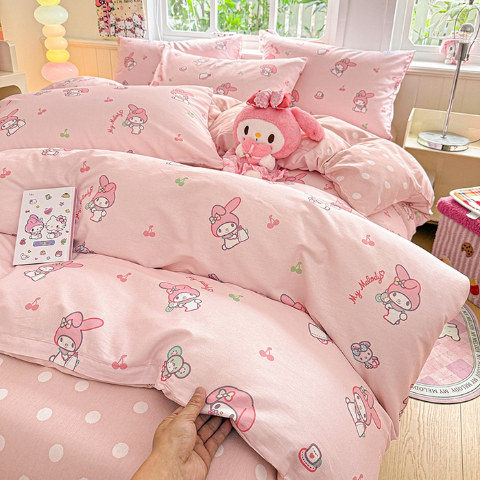 91家纺网 家纺一手货源 找家纺 朵希曼 2026新款正版授权全棉纯棉三丽鸥系列 元气美乐蒂