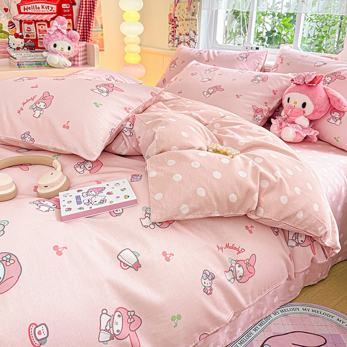 91家纺网 家纺一手货源 找家纺 朵希曼 2026新款正版授权全棉纯棉三丽鸥系列 元气美乐蒂