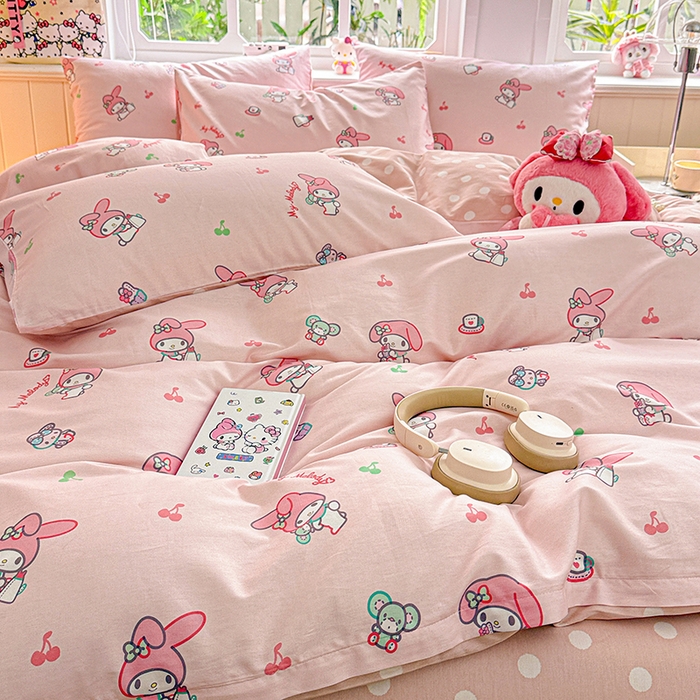 91家纺网 家纺一手货源 找家纺 朵希曼 2026新款正版授权全棉纯棉三丽鸥系列 元气美乐蒂