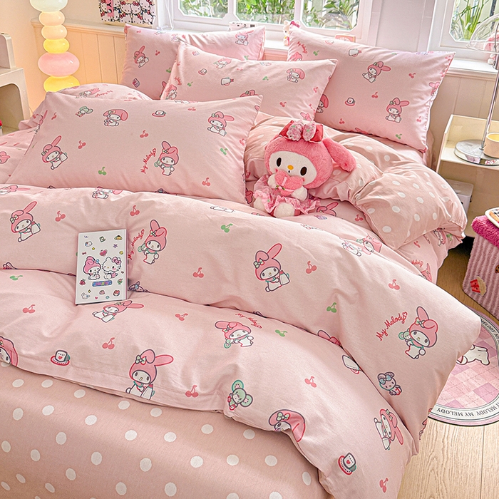 91家纺网 家纺一手货源 找家纺 朵希曼 2026新款正版授权全棉纯棉三丽鸥系列 元气美乐蒂