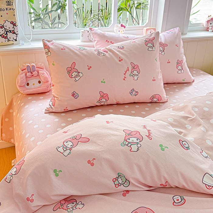 91家纺网 家纺一手货源 找家纺 朵希曼 2026新款正版授权全棉纯棉三丽鸥系列 元气美乐蒂