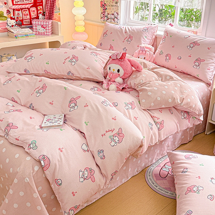 91家纺网 家纺一手货源 找家纺 朵希曼 2026新款正版授权全棉纯棉三丽鸥系列 元气美乐蒂