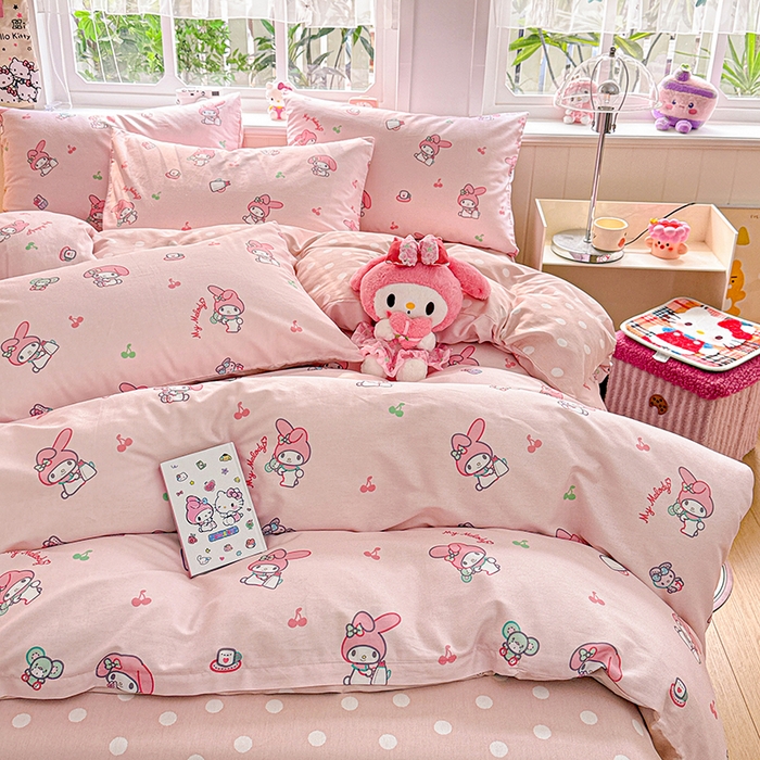 91家纺网 家纺一手货源 找家纺 朵希曼 2026新款正版授权全棉纯棉三丽鸥系列 元气美乐蒂