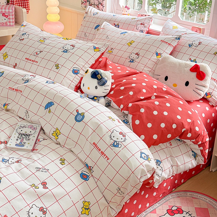 91家纺网 家纺一手货源 找家纺 朵希曼 2026新款正版授权全棉纯棉三丽鸥系列 运动凯蒂