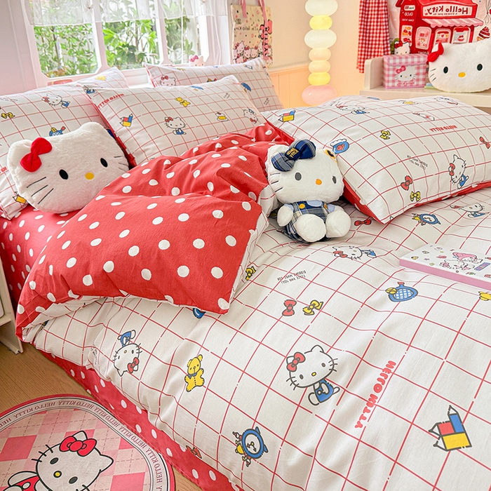 91家纺网 家纺一手货源 找家纺 朵希曼 2026新款正版授权全棉纯棉三丽鸥系列 运动凯蒂