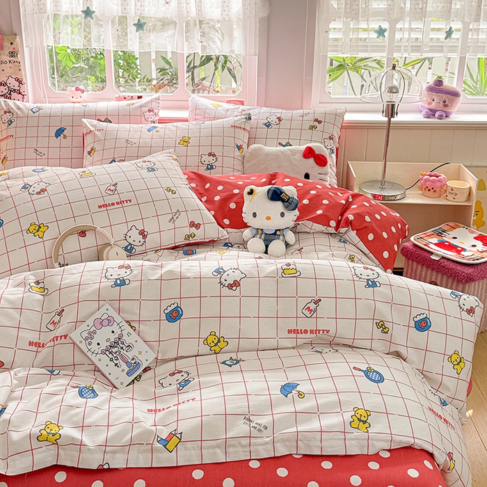 91家纺网 家纺一手货源 找家纺 朵希曼 2026新款正版授权全棉纯棉三丽鸥系列 运动凯蒂