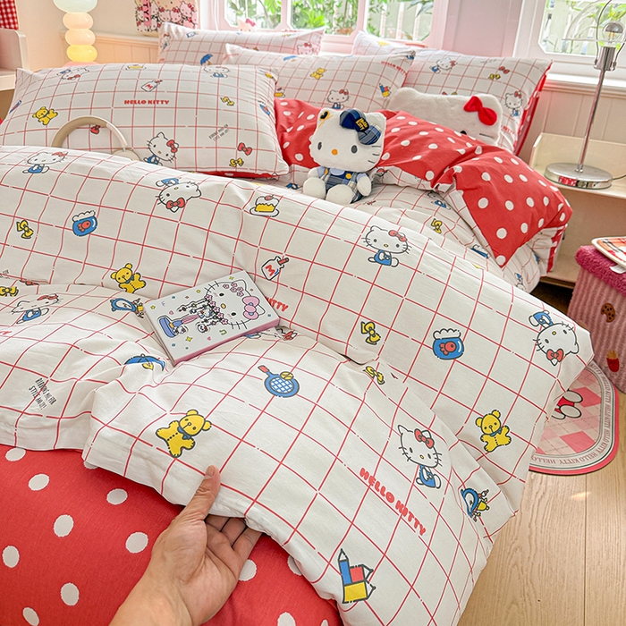 91家纺网 家纺一手货源 找家纺 朵希曼 2026新款正版授权全棉纯棉三丽鸥系列 运动凯蒂