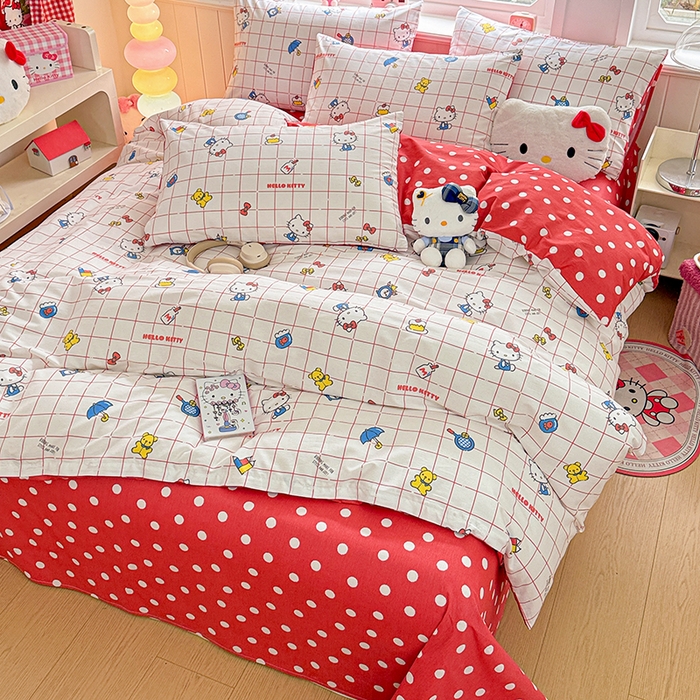 91家纺网 家纺一手货源 找家纺 朵希曼 2026新款正版授权全棉纯棉三丽鸥系列 运动凯蒂