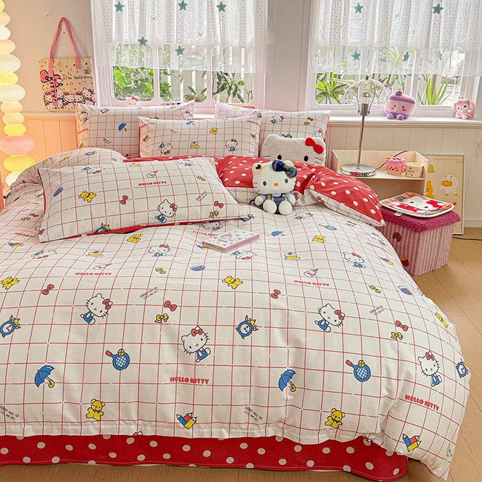 91家纺网 家纺一手货源 找家纺 朵希曼 2026新款正版授权全棉纯棉三丽鸥系列 运动凯蒂