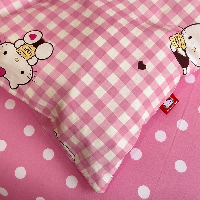 91家纺网 家纺一手货源 找家纺 朵希曼 2026新款正版授权全棉纯棉三丽鸥系列 粉格凯蒂