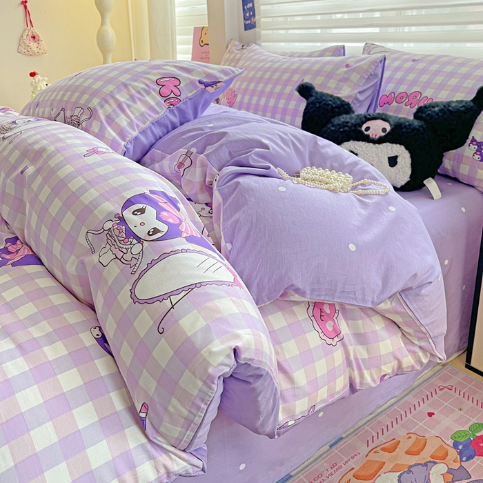 朵希曼 2026新款正版授权全棉纯棉三丽鸥系列 格子库洛米