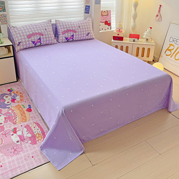 91家纺网 家纺一手货源 找家纺 朵希曼 2026新款正版授权全棉纯棉三丽鸥系列 格子库洛米