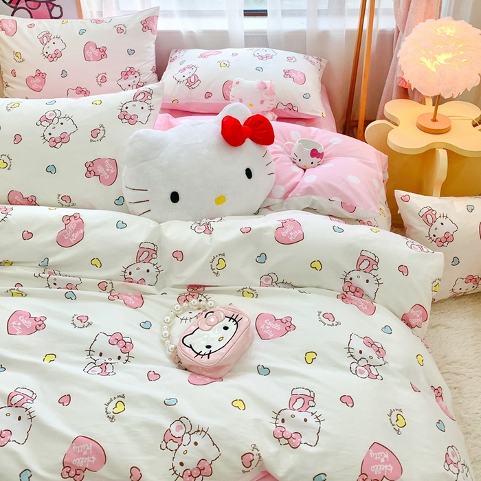 91家纺网 家纺一手货源 找家纺 朵希曼 2026新款正版授权全棉纯棉三丽鸥系列 公主凯蒂