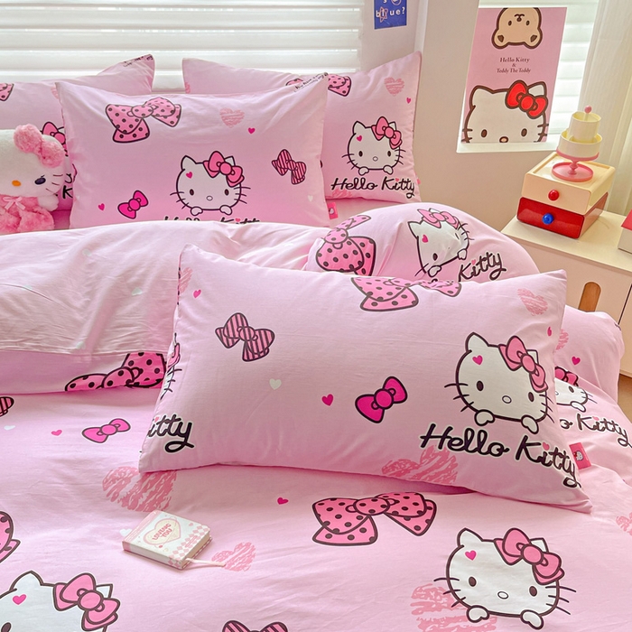 91家纺网 家纺一手货源 找家纺 朵希曼 2026新款正版授权全棉纯棉三丽鸥系列 开心凯蒂