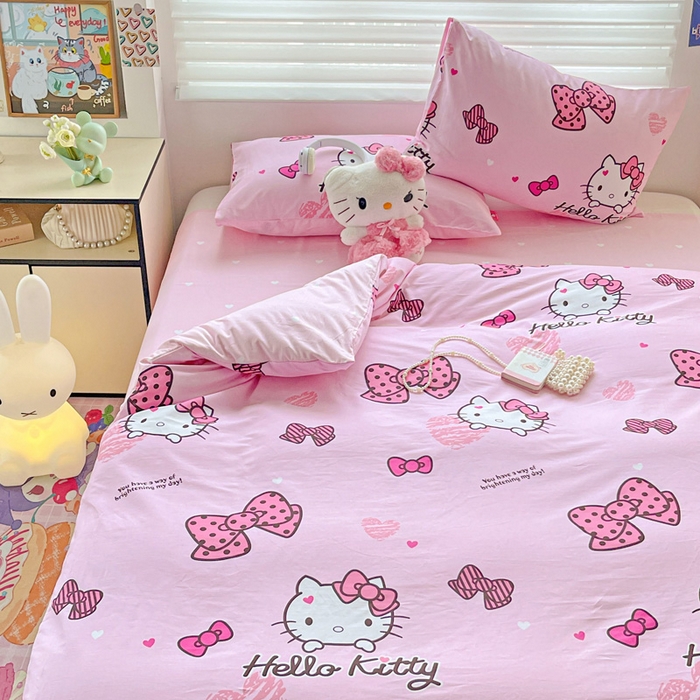 91家纺网 家纺一手货源 找家纺 朵希曼 2026新款正版授权全棉纯棉三丽鸥系列 开心凯蒂