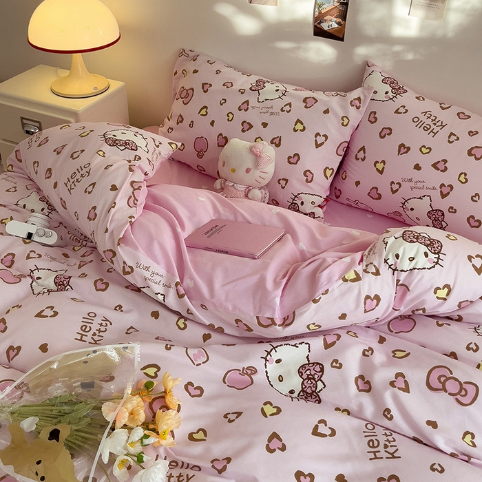 91家纺网 家纺一手货源 找家纺 朵希曼 2026新款正版授权全棉纯棉三丽鸥系列 凯蒂乐园