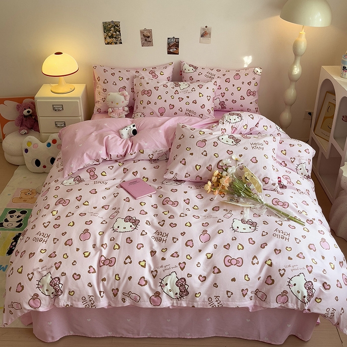 91家纺网 家纺一手货源 找家纺 朵希曼 2026新款正版授权全棉纯棉三丽鸥系列 凯蒂乐园