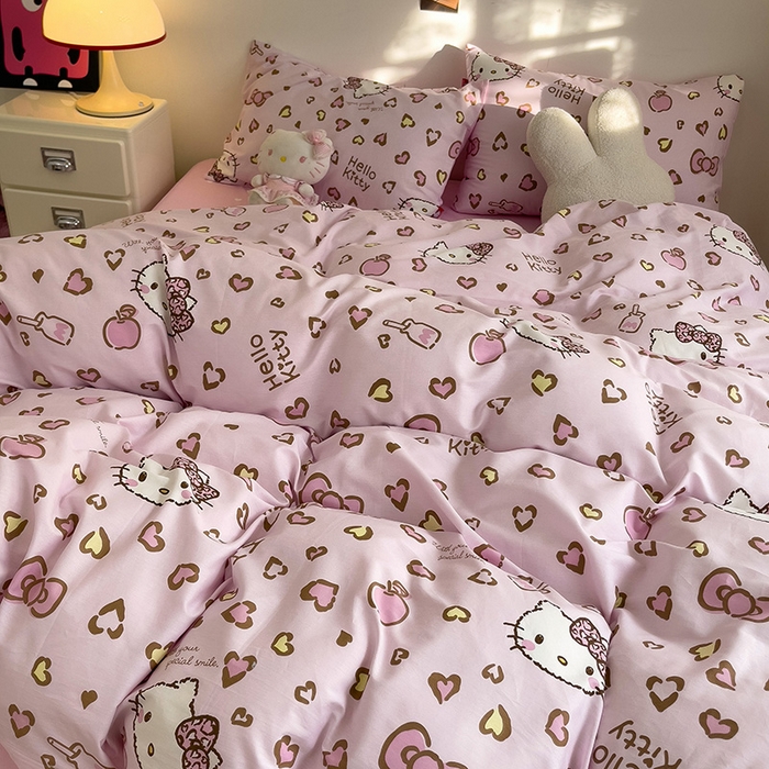 91家纺网 家纺一手货源 找家纺 朵希曼 2026新款正版授权全棉纯棉三丽鸥系列 凯蒂乐园