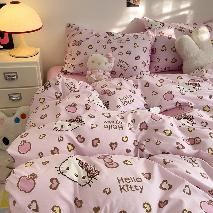 91家纺网 家纺一手货源 找家纺 朵希曼 2026新款正版授权全棉纯棉三丽鸥系列 凯蒂乐园