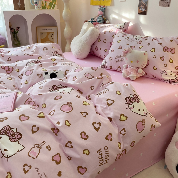 91家纺网 家纺一手货源 找家纺 朵希曼 2026新款正版授权全棉纯棉三丽鸥系列 凯蒂乐园