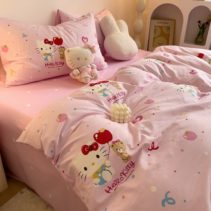 91家纺网 家纺一手货源 找家纺 朵希曼 2026新款正版授权全棉纯棉三丽鸥系列 气球凯蒂