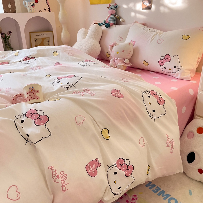 91家纺网 家纺一手货源 找家纺 朵希曼 2026新款正版授权全棉纯棉三丽鸥系列 少女凯蒂