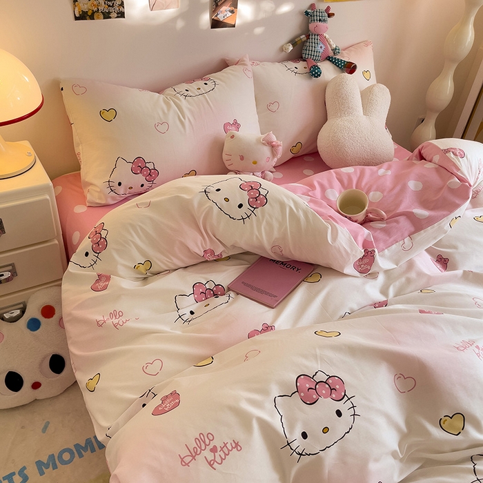 91家纺网 家纺一手货源 找家纺 朵希曼 2026新款正版授权全棉纯棉三丽鸥系列 少女凯蒂