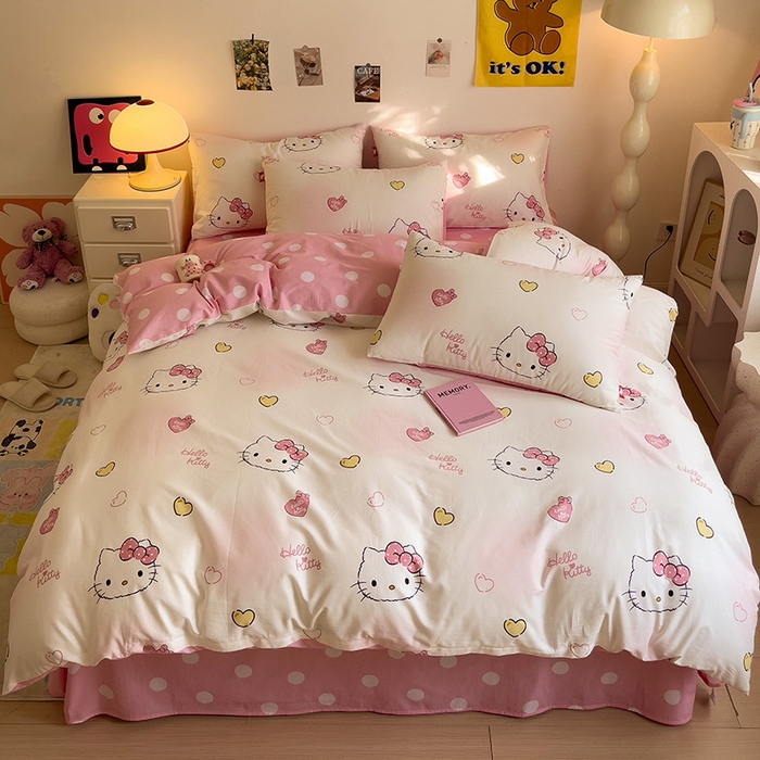 91家纺网 家纺一手货源 找家纺 朵希曼 2026新款正版授权全棉纯棉三丽鸥系列 少女凯蒂