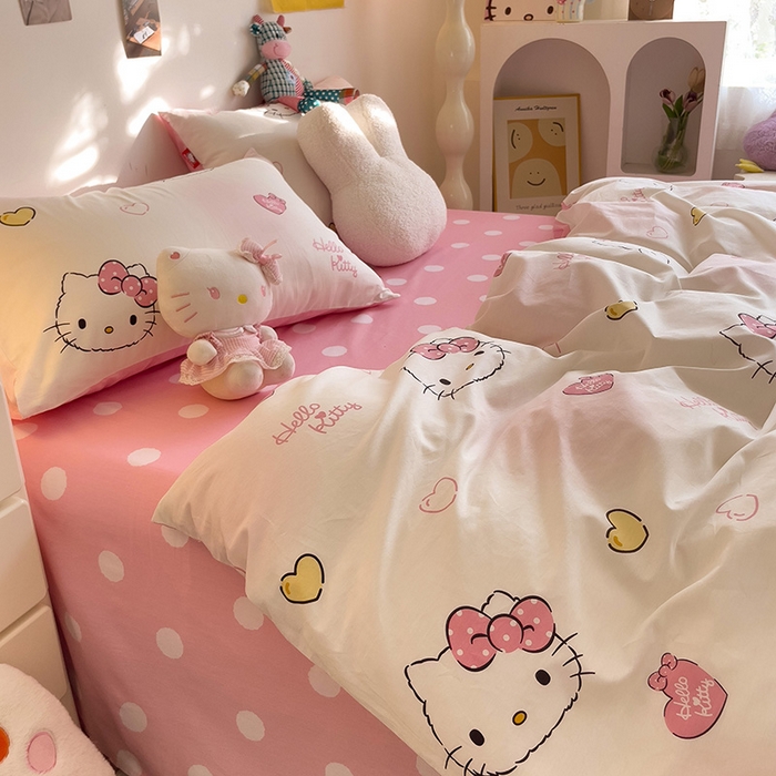 91家纺网 家纺一手货源 找家纺 朵希曼 2026新款正版授权全棉纯棉三丽鸥系列 少女凯蒂