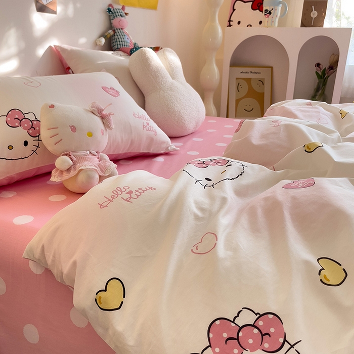 91家纺网 家纺一手货源 找家纺 朵希曼 2026新款正版授权全棉纯棉三丽鸥系列 少女凯蒂