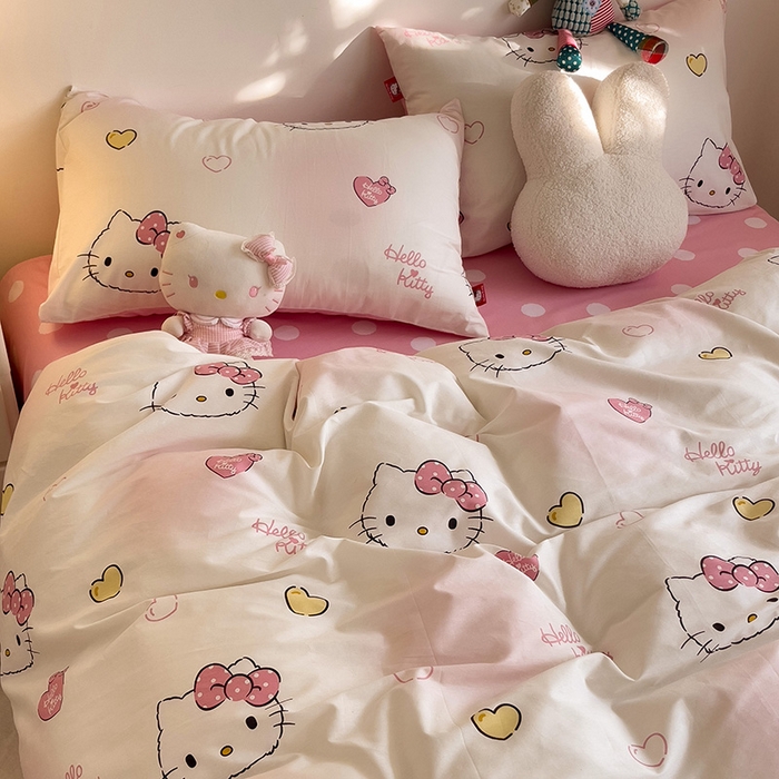 91家纺网 家纺一手货源 找家纺 朵希曼 2026新款正版授权全棉纯棉三丽鸥系列 少女凯蒂