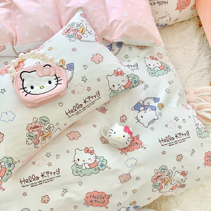 91家纺网 家纺一手货源 找家纺 朵希曼 2026新款正版授权全棉纯棉三丽鸥系列 甜心凯蒂