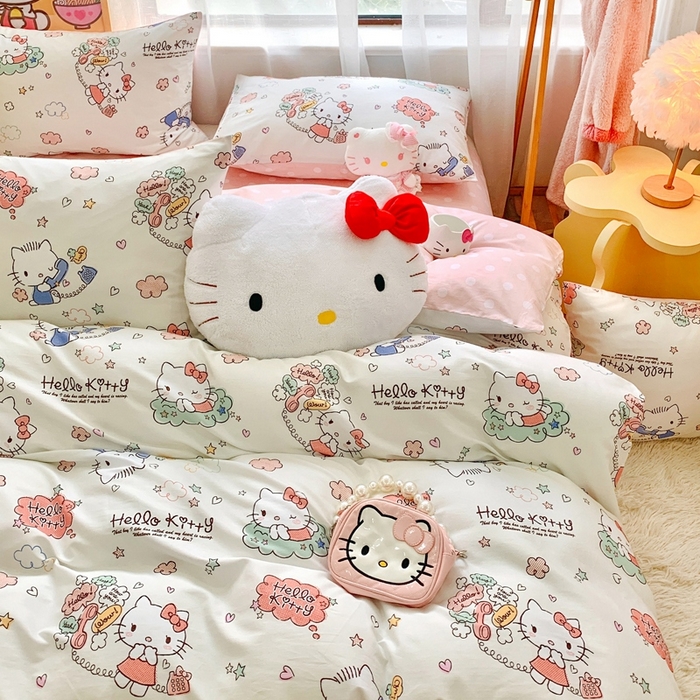 91家纺网 家纺一手货源 找家纺 朵希曼 2026新款正版授权全棉纯棉三丽鸥系列 甜心凯蒂