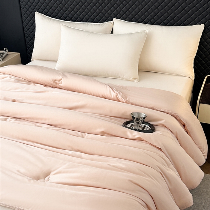 91家纺网 家纺一手货源 找家纺 （总）林希 2026新款真丝缎天丝棉大豆被双人春秋被空调被加厚冬被婚庆送礼