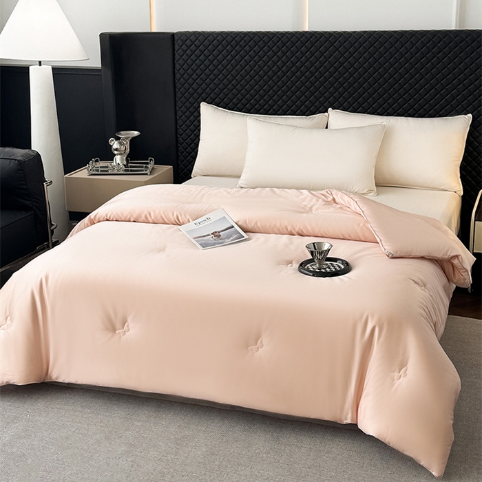 91家纺网 家纺一手货源 找家纺 （总）林希 2026新款真丝缎天丝棉大豆被双人春秋被空调被加厚冬被婚庆送礼