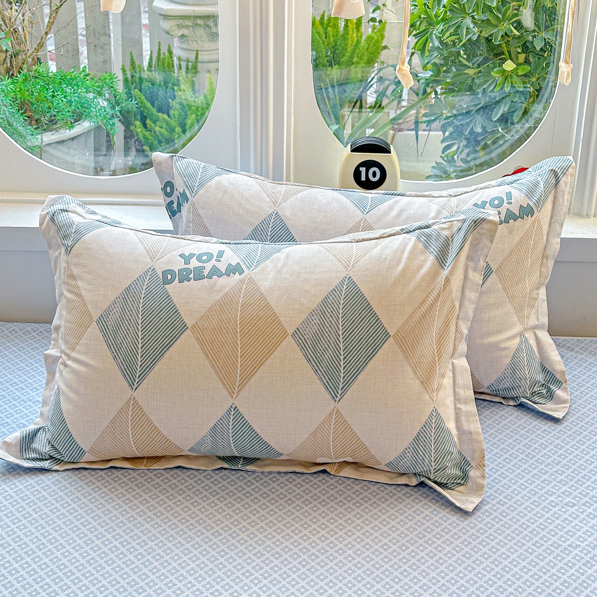 91家纺网 家纺一手货源 找家纺 佳汐蓝家纺 2026新款全棉纯棉加厚13376印花单品枕套 枕套单件 菱形世界