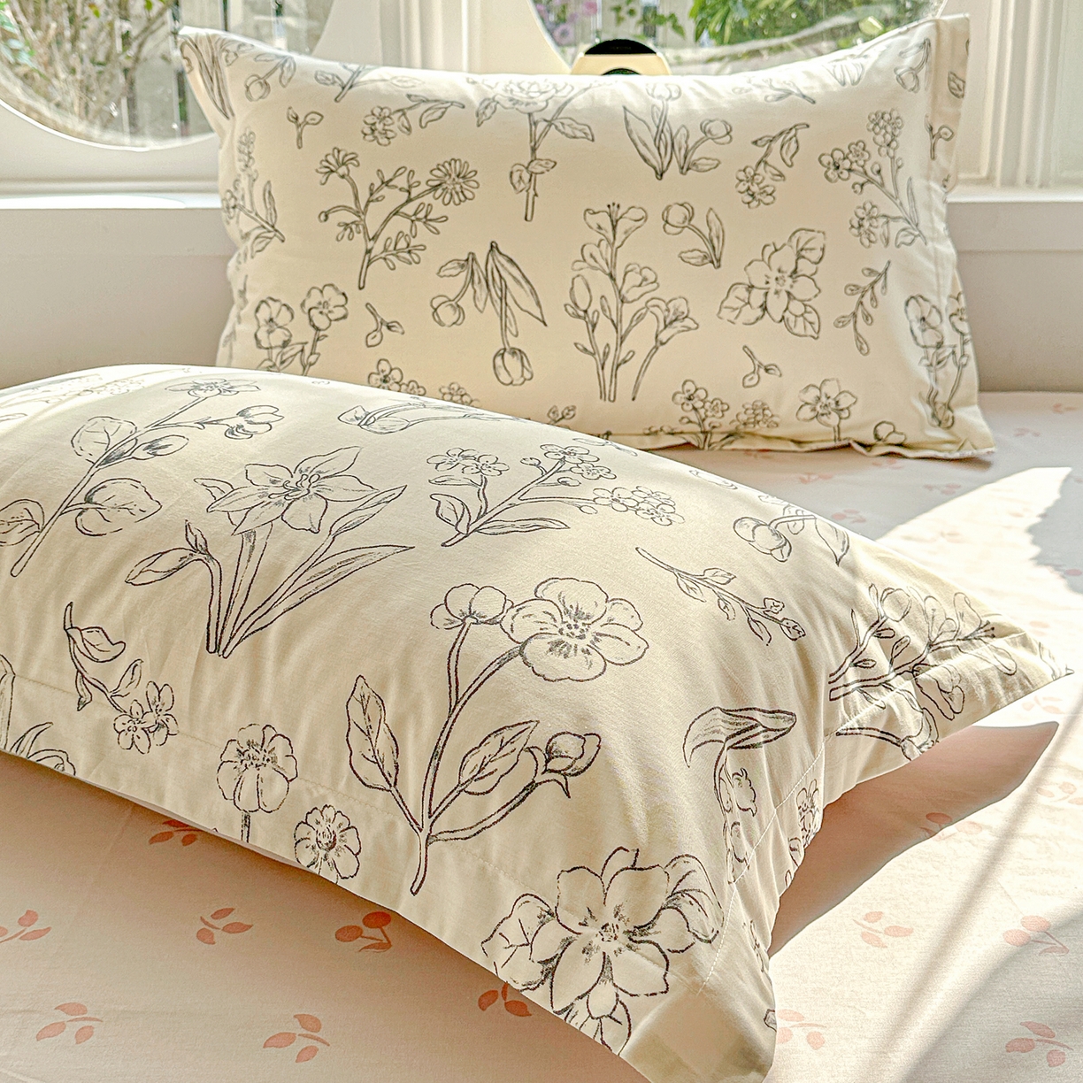 91家纺网 家纺一手货源 找家纺 佳汐蓝家纺 2026新款全棉纯棉加厚13376印花单品枕套 枕套单件 沫恋